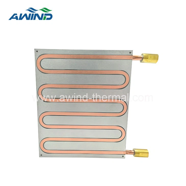 Copper tube water cooling plate for solar panel